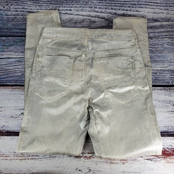 Mother High Waisted Looker Ankle Silver Linings Jeans Women's Size 31 - Picture 4 of 10